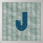 Personalized Monogram Art Letter J Posters