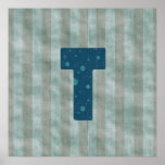 Personalized Monogram Art Letter T Posters