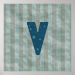 Personalized Monogram Art Letter V Poster