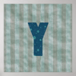 Personalized Monogram Art Letter Y Posters