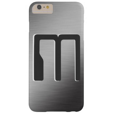 Personalized Monogram Brushed Metal Look Barely There iPhone 6 Plus Case