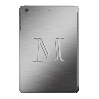 Personalized Monogram Brushed Metal Looking iPad Mini Case