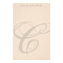 Personalized Monogram C Stationery