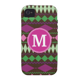 Personalized Monogram Custom Tribal Pattern iPhone 4/4S Cover