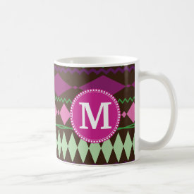 Personalized Monogram Custom Tribal Pattern Mugs