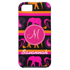 Personalized Monogram Elephant Girly iPhone 5 Case