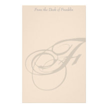 Personalized Monogram F Stationery