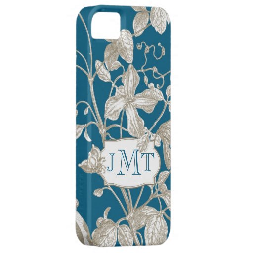 Personalized Monogram, Flowering Vine Botanical iPhone 5 Case