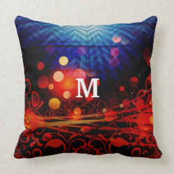 Personalized Monogram Funky Light Rays Abstract Pillow