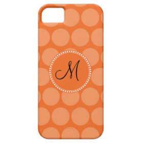 Personalized Monogram Initial Orange Polka Dots iPhone 5 Covers