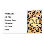 Personalized Monogram Leopard Print Pattern. Business Card Templates