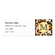 Personalized Monogram Leopard Print Pattern. Business Cards