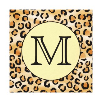 Personalized Monogram Leopard Print Pattern. Canvas Prints