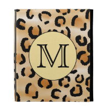 Personalized Monogram Leopard Print Pattern. iPad Cases
