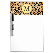 Personalized Monogram Leopard Print Pattern. Dry Erase Whiteboard