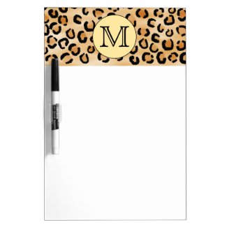 Personalized Monogram Leopard Print Pattern. Dry Erase Whiteboard