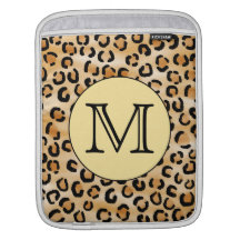 Personalized Monogram Leopard Print Pattern. iPad Sleeves