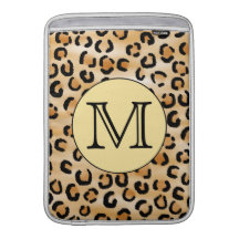 Personalized Monogram Leopard Print Pattern. Sleeve For MacBook Air