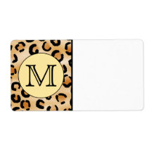 Personalized Monogram Leopard Print Pattern. Labels