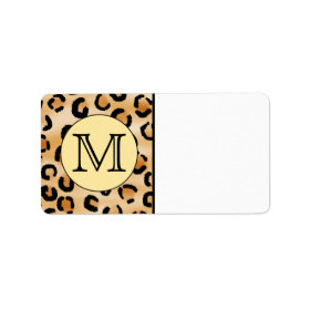 Personalized Monogram Leopard Print Pattern. Address Label