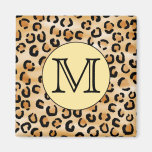 Personalized Monogram Leopard Print Pattern. Magnets