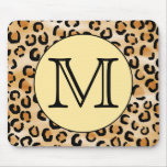 Personalized Monogram Leopard Print Pattern. Mousepad