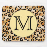 Personalized Monogram Leopard Print Pattern. Mousepad