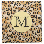 Personalized Monogram Leopard Print Pattern. Printed Napkin