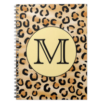 Personalized Monogram Leopard Print Pattern. Journals