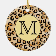 Personalized Monogram Leopard Print Pattern. Ornament