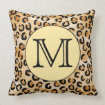 Personalized Monogram Leopard Print Pattern. Throw Pillows