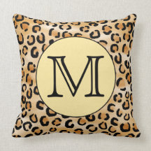 Personalized Monogram Leopard Print Pattern. Throw Pillows