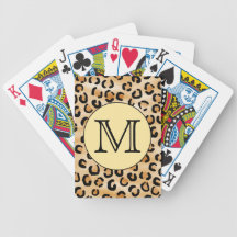 Personalized Monogram Leopard Print Pattern. Card Deck