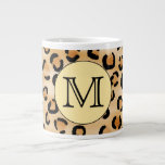 Personalized Monogram Leopard Print Pattern. Extra Large Mugs