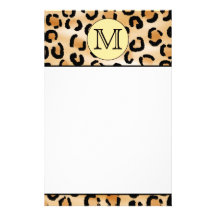 Personalized Monogram Leopard Print Pattern. Stationery Paper