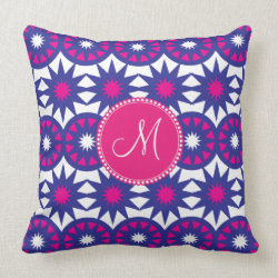 Personalized Monogram Purple Pink Stars Circles Pillows