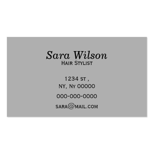 Personalized Monogram Quatrefoil Gray and White Business Card (back side)
