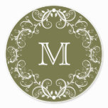 Personalized Monogram Stickers Floral Green stickers