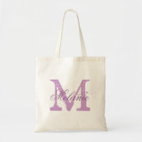 Personalized monogram tote bag | lavender purple