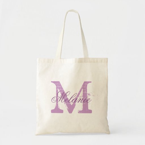 Personalized monogram tote bag | lavender purple tote bag