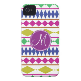 Personalized Monogram Tribal Geometric Pattern iPhone 4 Cover
