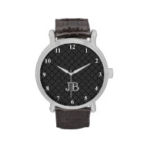 Personalized monogram watch for men | Quatrefoil at Zazzle