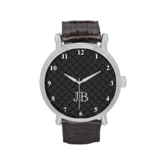 Personalized monogram watch for men | Quatrefoil