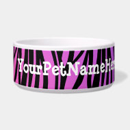 Personalized Monogram Wild Zebra Print Purple petbowl