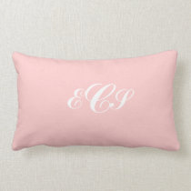 Personalized Monogrammed Pink and White Throw Pill pillows
