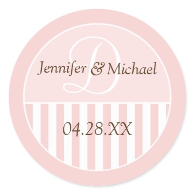 Personalized Stickers on Personalized Monogrammed Wedding Favor Labels Round Stickers