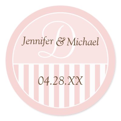 Custom Stickers on Personalized Monogrammed Wedding Favor Labels Round Stickers