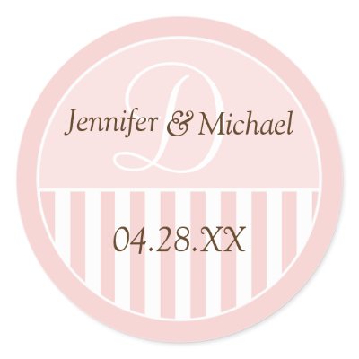 Personalized Monogrammed Wedding Favor Labels stickers