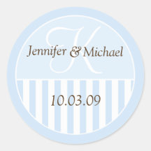 Personalized Monogrammed Wedding Favor Labels Sticker