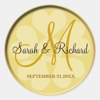 Personalized Monogrammed Wedding Stickers
